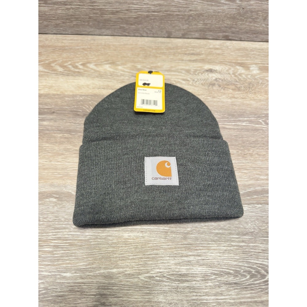 Carhartt Dark Gray A18CHT Knit Cuffed Beanie Hat RN14806 Made in USA